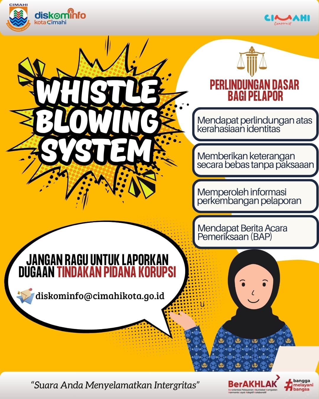 DISKOMINFO KOTA CIMAHI DORONG PARTISIPASI MASYARAKAT MELALUI WHISTLE BLOWING SYSTEM